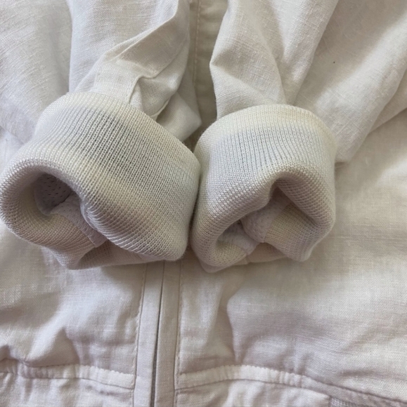 Southpole linen blend ecru white zip up jacket pockets lined black varsity 3XL - Picture 11 of 13